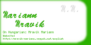 mariann mravik business card